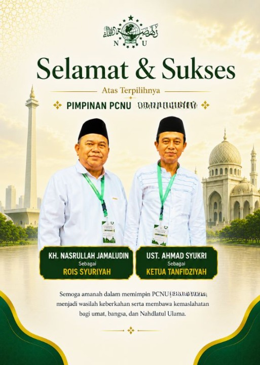 PCNU  Pengurus Cabang Kabupaten Lembata Rois Syuriyah KH Nasrullah Jamaludin dan Ketua Tanfidziyah Ust Ahmad Syukri
